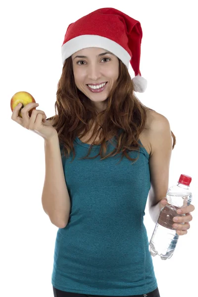 Sporty christmas woman — Stock Photo, Image