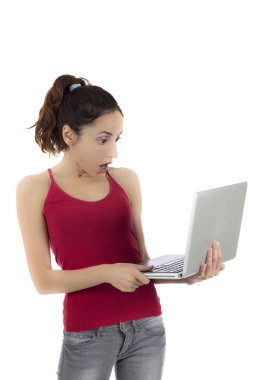 Dizüstü bilgisayar kadın şok arıyor