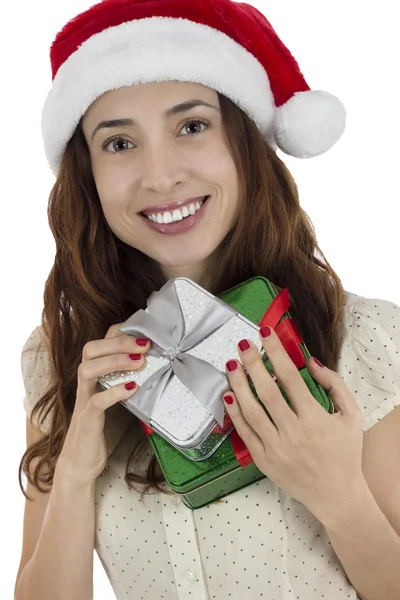 Christmas woman holding her gifts Stock Picture