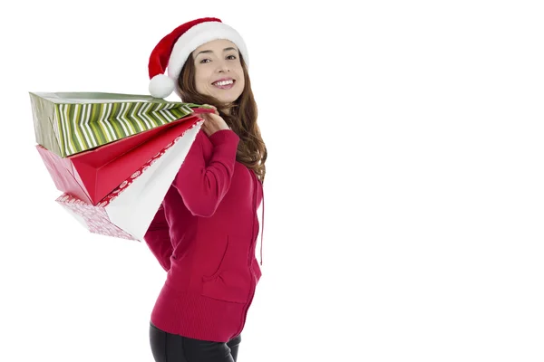 Mujer de compras de Navidad — Foto de Stock