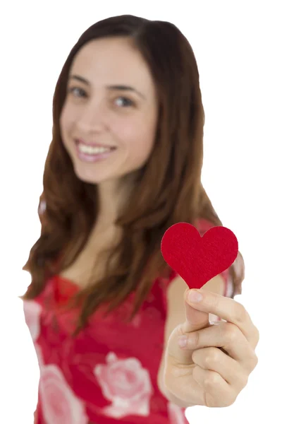 Woman showing heart — Stock Photo, Image