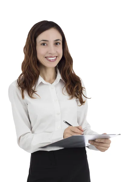 Business woman keeping notes — Stock Photo, Image