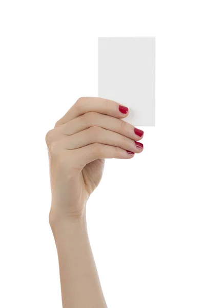 Mão mostrando cartão de sinal — Fotografia de Stock