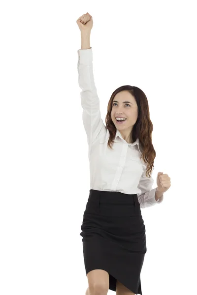 Business woman cheering — Stock Photo, Image