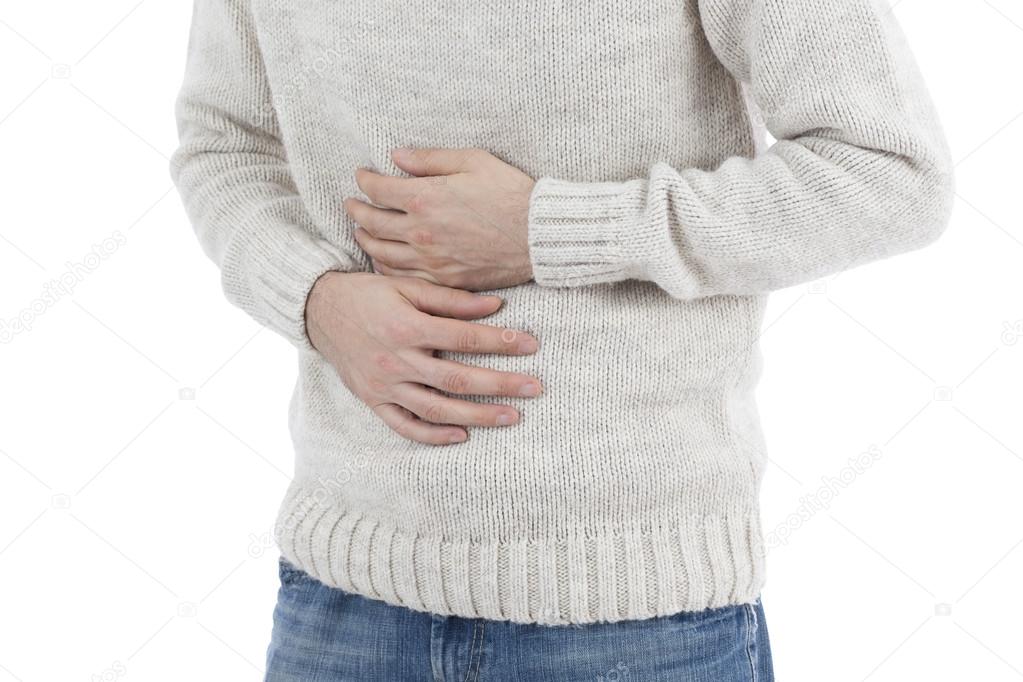 Man in stomach pain