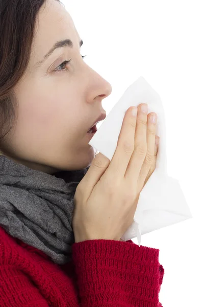 Sneezing woman — Stock Photo, Image