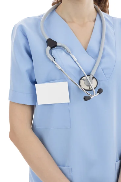 Medical worker with stethoscope, close up — Stock Photo, Image