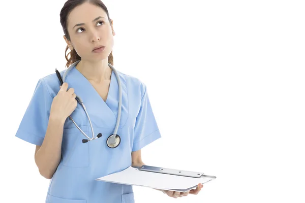 Female doctor or nurse working — Stock Photo, Image