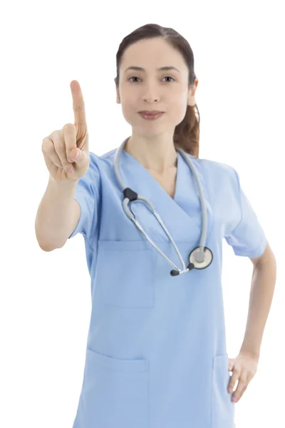 Ärztin oder Krankenschwester auf Knopfdruck — Stockfoto