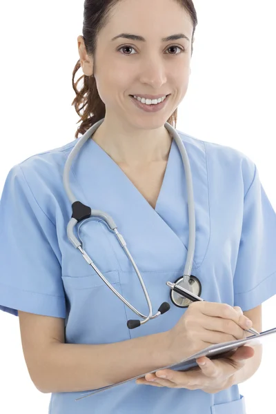 Female nurse or doctor working — Stock Photo, Image