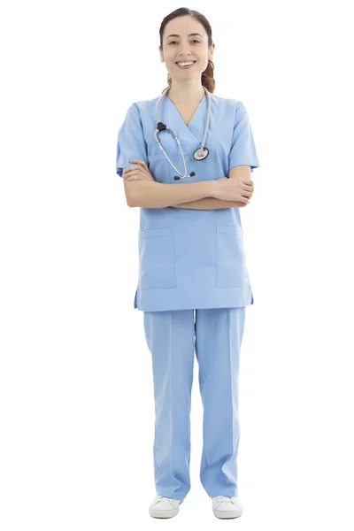 Female doctor or nurse, full length — Stock Photo, Image