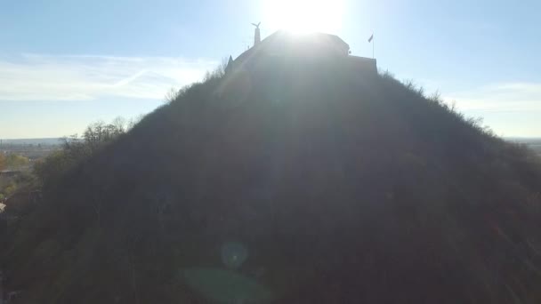 Vue Aérienne Château Palanok Dans Ville Mukachevo Ukraine Château Palanok — Video