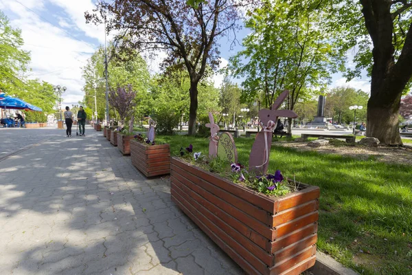 Maja 2021 Roku Miasto Berehove Zakarpacie Ukraina Centralna Ulica Beregova — Zdjęcie stockowe