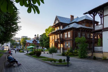 6 Haziran 2021 Truskavets, Ukrayna. Ukrayna spa beldesi Truskavets Truskavets 'teki Mykhailo Bilas Sanat Müzesi.