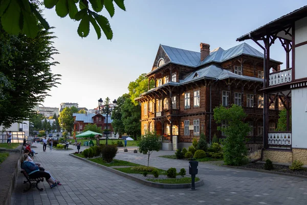 6 Haziran 2021 Truskavets, Ukrayna. Ukrayna spa beldesi Truskavets Truskavets 'teki Mykhailo Bilas Sanat Müzesi.