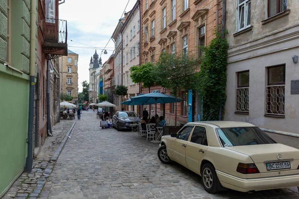 Julio 2021 Lviv Ciudad Ucrania Calle Armenia Casco Antiguo Lviv — Foto de Stock