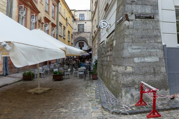 Julio 2021 Lviv Ciudad Ucrania Calle Armenia Casco Antiguo Lviv — Foto de Stock