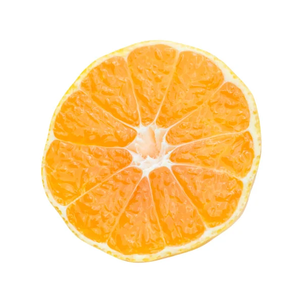 Beyaz arka planda sulu bir portakal dilimi