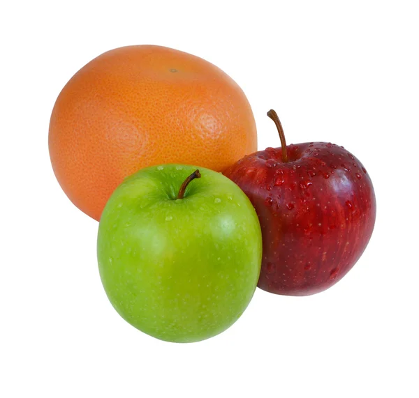 Two apples and grapefruit — Stock Photo, Image