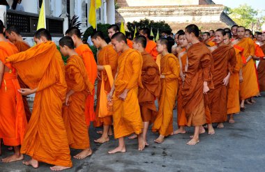 Chiang Mai, Tayland: Çıraklık dönemi rahipler Wat Chedi Luang at