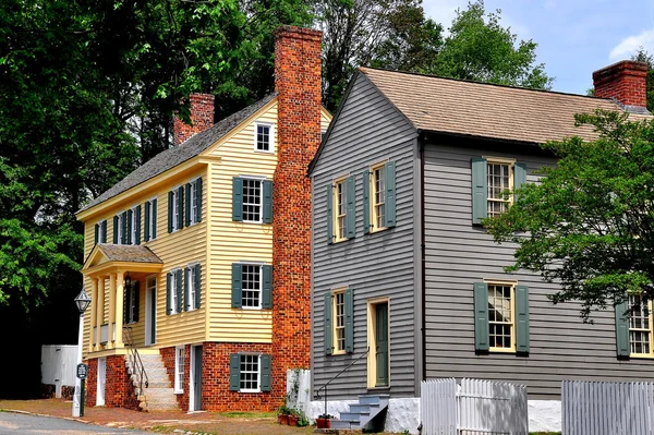 Олд-Салем, Северная Каролина: Колониальные дома XVIII века — стоковое фото