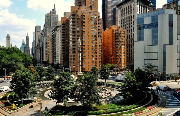 NYC: Columbus Circle i Central Park South Zobacz — Zdjęcie stockowe