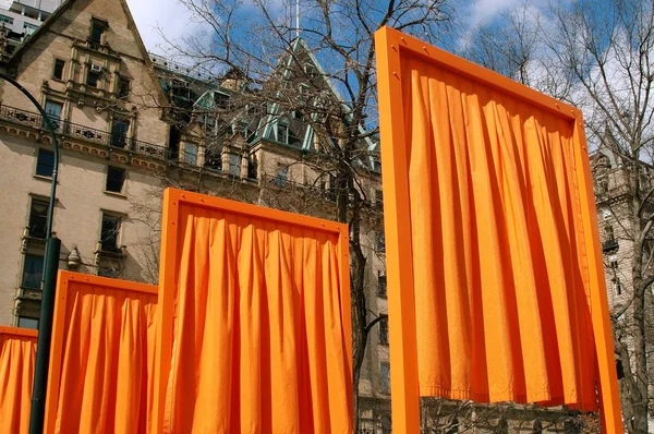 NYC: Christo 's The Gates i Central Park - Stock-foto