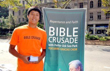 NYC: Asian Youth on a Bible Crusade clipart