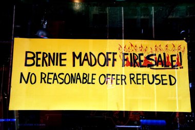 NYC: Bernie Madoff Fire Sale Sign clipart