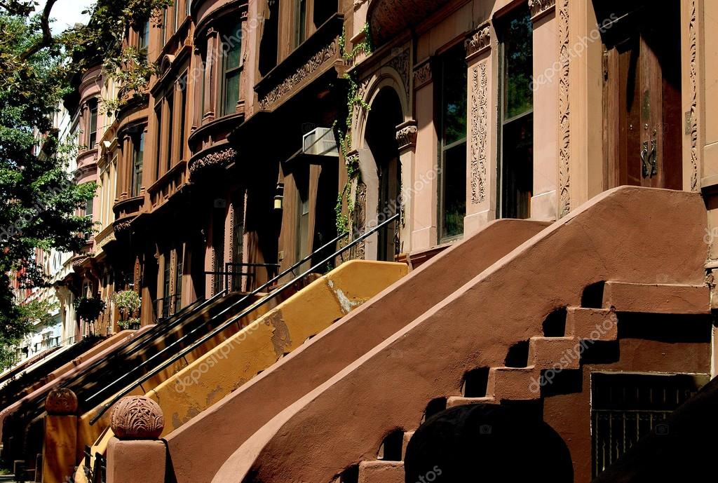 NYC Classic Brownstones in Harlem Stock Editorial Photo © LeeSnider