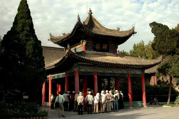 Xi 'an, china: Reisegruppe im bei lin museum — Stockfoto