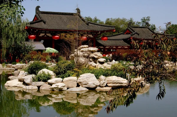 Xi'an, china: water tuinen op hua qing chi paleis — Stockfoto