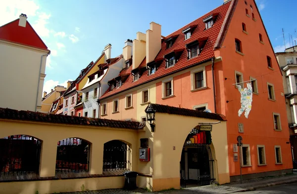 Вроцлав, Польща: Різник вулиці будинків — стокове фото