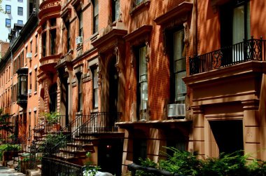Brooklyn heights, ny: sıra tuğla brownstones
