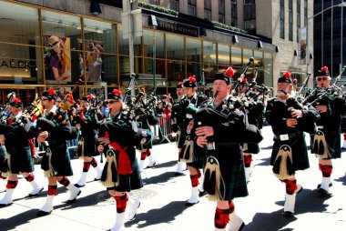 NYC: İskoç Tartan günü geçit töreni Bagpipers