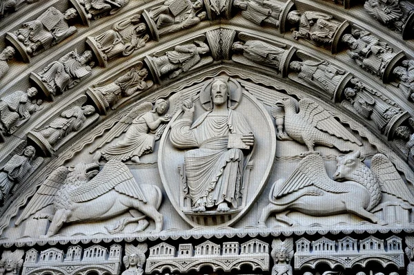 NYC: Riverside Church drzwiach Tympanon — Zdjęcie stockowe
