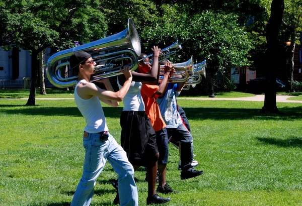 ニューアーク、ニュージャージー州: 学生マーチング バンド — ストック写真