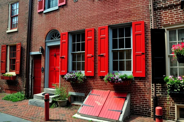 Philadelphia, PA: Elfreth's Alley Homes — Stock Photo, Image
