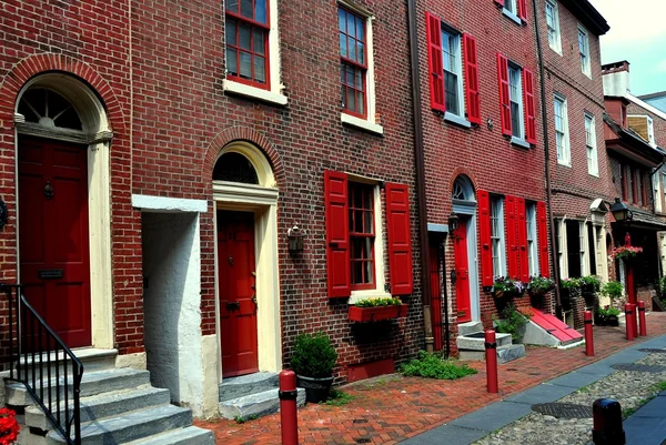 Philadelphia, PA: Elfreth's Alley Homes — Stock Photo, Image