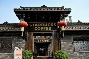Chengdu, Çin: Starbucks Emporium eski kentte