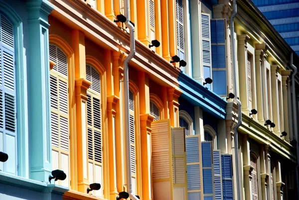 Singapore: Row of 19th Century Shop Houses in Chinatown — Stock Photo, Image