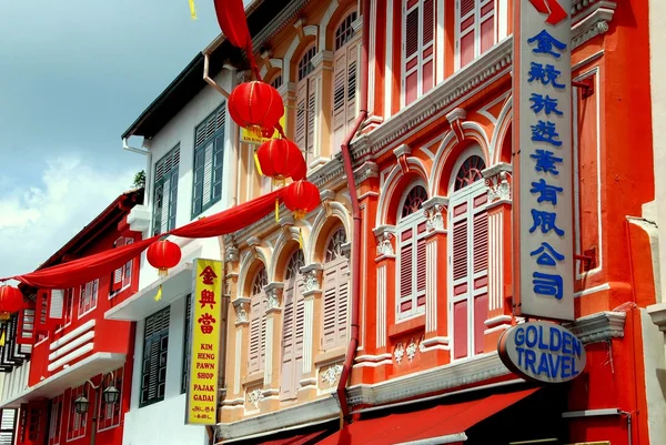 Singapore: 19th Century Shop Houses in Chinatown — Stock Photo, Image