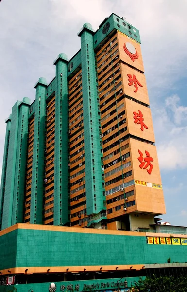 新加坡: 人们的复杂公寓塔 — 图库照片