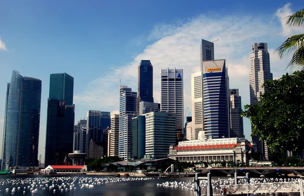 Singapore: Skyline at Marina Bay — Stock Photo, Image