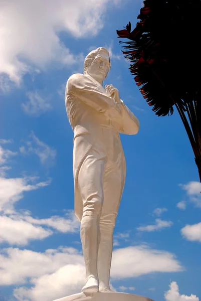 Сингапур: Статуя белого сэра Стэмфорда Раффлза — стоковое фото