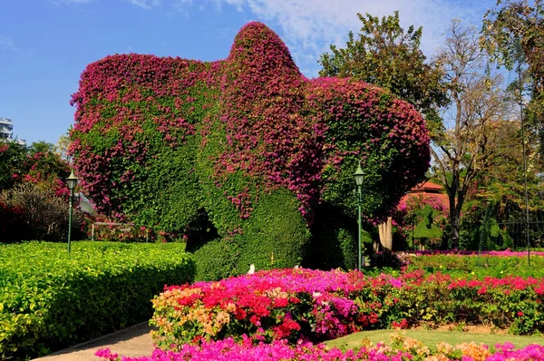Hua Hin, Thailand: Olifant Topiary in Sofitel Grand Hotel tuinen — Stockfoto