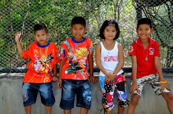 Hua Hin,Thailand:  Four Thai Children — Stock Photo, Image