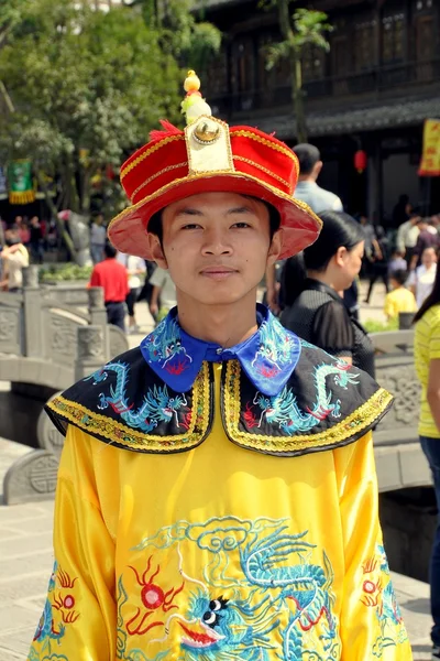 Jie Zi, China:Young Man in Vintage Clothing — Stock Photo, Image