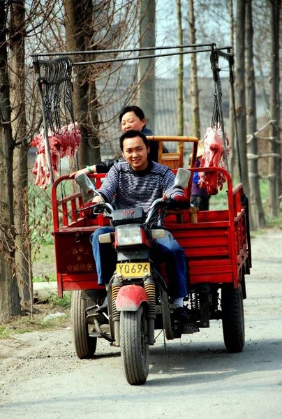 WAN Jia, Kina: Slaktare drivande vagn — Stockfoto