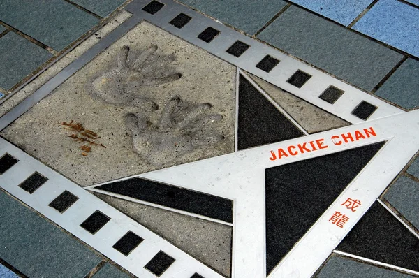 Hong Kong, China: Jackie Chan Star en Avenue of Stars — Foto de Stock